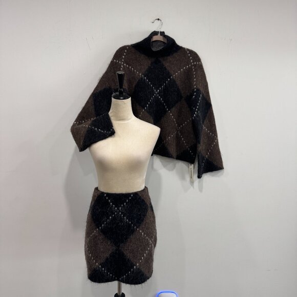Commense Argyle Wool-Blend Sweater & Mini Skirt Set NWT, Size S/M - Picture 12 of 17